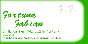 fortuna fabian business card